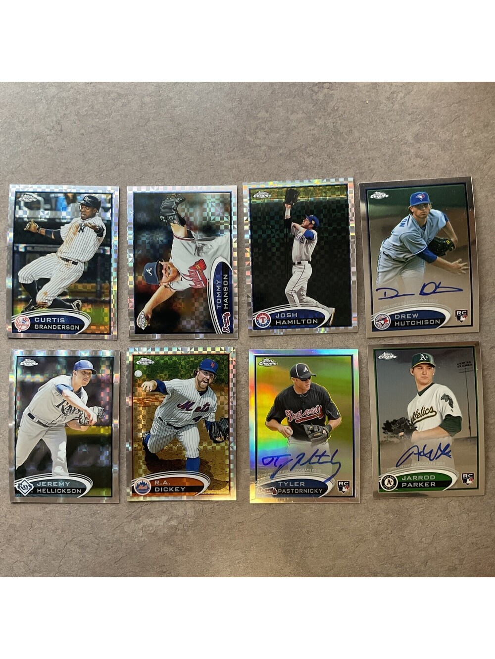 Lot Of 8 Topps Chrome 2012 Refractor & Autograph Card